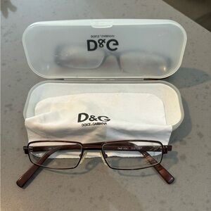 D&G Dolce & Gabbana Eye Glasses with Case and glass cloth.